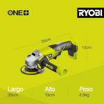 Ryobi 5133001903 R18AG-0 One+ Cordless Angle Grinder Angled