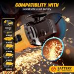 Angle Grinder Brushless fit DEWALT 20V Battery, 6 Variable Speed Power Grinder 4-1/2" Cordless, with 5 Cutting Wheels, 3 Grinding Wheels, 3 Flap Discs, For Cutting Grinding Polishing (Tool Only)