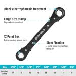 DURATECH 4-in-1 Reversible Ratcheting Wrench Set, Double Box End Wrench Set, 2-Piece, 5/16", 3/8", 7/16", 1/2", 9/16", 5/8", 11/16", 3/4", SAE