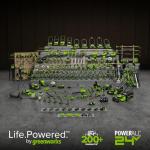 Greenworks 24V Cordless Drill/Driver Combo Kit, 310 in./lbs, 18+1 Position Clutch, 1/2" Keyless Chuck, Variable Speed, with 2 2Ah Battery, 8pcs Drill Bits and Tool Bag