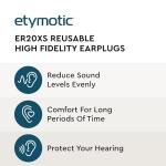 Etymotic ER20XS ETY Earplugs - Standard Size, Frost - High-Fidelity Hearing Protection - Up to 20 dB Sound Reduction - Reusable - Includes Neck Cord & Carrying Case