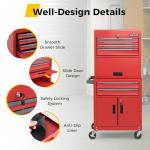 Goplus Tool Chest, 6 Drawers 3-in-1 Extra Large Tool Storage Cabinet with 4” Universal Lockable Wheels, Auto Lock, Protective Liner, Heavy Duty Rolling Tool Box for Garage, Workshop