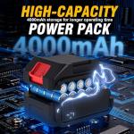 21V Cordless Brushless Power Drill Set with 4.0Ah Large Capacity Battery and Charger, 3/8-Inch Metal Keyless Chuck Electric Drill Driver, 25+1 Torque Setting, 2 Speed, 87pcs Drill kit for DIY Projects