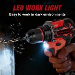 21V Cordless Brushless Power Drill Set with 4.0Ah Large Capacity Battery and Charger, 3/8-Inch Metal Keyless Chuck Electric Drill Driver, 25+1 Torque Setting, 2 Speed, 87pcs Drill kit for DIY Projects