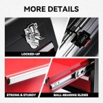 Heavy-Duty 2-Drawer 20" Metal Tool Box with Top Storage, Portable Toolbox with Handle, Locked-Up, Ball-Bearing Slides