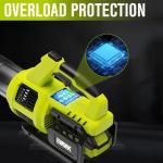 EWORK 21V Cordless Leaf Blower, Powerful Turbo Mode & 550 CFM, 2×3.0Ah Batteries & Fast Charger, Lightweight Electric Leaf Blowers for Lawn Care, Patio, Leaves & Dust