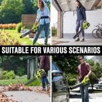 EWORK 21V Cordless Leaf Blower, Powerful Turbo Mode & 550 CFM, 2×3.0Ah Batteries & Fast Charger, Lightweight Electric Leaf Blowers for Lawn Care, Patio, Leaves & Dust