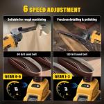 20V MAX Cordless Bandfile Sander Compatible with DeWalt 20V Battery, 6 Variable Speed, Rotate 170° Adjustable, Quick Belts Change, Power Tool Belt Sander for Woodworking, Paint, Metal Rust (Tool Only)