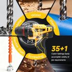 RhovixStar Cordless Drill Set with Battery And Charger,Power Drill Tool Set 20v,1/2-Inch Keyless Chuck,Variable Speed (Equipped with two batteries)