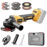 Cordless Angle Grinder Compatible with Dewalt 20V MAX Battery(NO Battery), 3 Variable Speed Brushless Motor Up to 7000 RPM, 4 1/2 Angle Grinder Tool for Metal Grinding, Polishing, Cutting, M14 Spindle