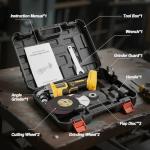 Cordless Angle Grinder Compatible with Dewalt 20V MAX Battery(NO Battery), 3 Variable Speed Brushless Motor Up to 7000 RPM, 4 1/2 Angle Grinder Tool for Metal Grinding, Polishing, Cutting, M14 Spindle