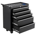 IDEALHOUSE Rolling Tool Chest, 5 Drawers Tool Storage Cabinet, Toolbox with Wheels, Portable Tool Cabinet Organizer with Locking System & Drawer Liners, Tool Storage Cart for Garage, Workshop, Black