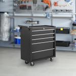 IDEALHOUSE Rolling Tool Chest, 5 Drawers Tool Storage Cabinet, Toolbox with Wheels, Portable Tool Cabinet Organizer with Locking System & Drawer Liners, Tool Storage Cart for Garage, Workshop, Black