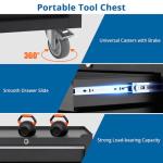 IDEALHOUSE Rolling Tool Chest, 5 Drawers Tool Storage Cabinet, Toolbox with Wheels, Portable Tool Cabinet Organizer with Locking System & Drawer Liners, Tool Storage Cart for Garage, Workshop, Black