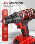 Cordless Drill, 21V Power Drill with Dual 2.0Ah Power Pack and Charger, Power Electric Battery Drills Set, 3/8" Chuck, 25+1 Torque, Compact Drills with 90 Accessories Tool for DIY, Home Repair & Gift