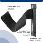 WORKPRO Nylon Strap Oil Filter Wrench, Universal Oil Filter Removal tool Adjustable, 1/2" Drive, Oil Filter Change Set, Ideal for Engine Filters, Conduit, & Fittings