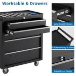 IDEALHOUSE Rolling Tool Chest, 5 Drawers Tool Storage Cabinet, Toolbox with Wheels, Portable Tool Cabinet Organizer with Locking System & Drawer Liners, Tool Storage Cart for Garage, Workshop, Black