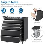 IDEALHOUSE Rolling Tool Chest, 5 Drawers Tool Storage Cabinet, Toolbox with Wheels, Portable Tool Cabinet Organizer with Locking System & Drawer Liners, Tool Storage Cart for Garage, Workshop, Black