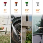 Giraffe Tools Grandfalls Retractable Pressure Washer G20, 2500 PSI 2.2 GPM, 180° Wall Mounted Power Washer, Auto-Retract with 65FT Hose Reel, 5 Nozzles for Floor/Cars/Fences/Patios, Dark Silver