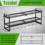 Power Tool Organizer - 3 Layer 8 Drill Holder Wall Mount, Storage Rack for Garage Organization, Large Tool Shelf, Gifts for Him Men Dad Husband Anniversary Fathers Day, Cool Gadget Stocking Stuffer