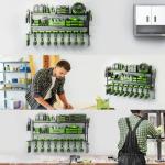 Power Tool Organizer - 3 Layer 8 Drill Holder Wall Mount, Storage Rack for Garage Organization, Large Tool Shelf, Gifts for Him Men Dad Husband Anniversary Fathers Day, Cool Gadget Stocking Stuffer