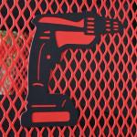 AZBESTPRO Power Tool Organizer Wall Mount Heavy Duty, 3 Tier 4 Drill Holder 17 Inch, Tool Holder and Storage Rack for Garage Organization (Red)