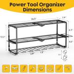 Heavy Duty Power Tool Organizer Wall Mount - Drill Holder Wall Mount with Screwdriver Organizer,Cordless Drill Hanger Storage Rack,for Garage Organization, Workshop,Pegboard, Shed - Gifts for Men