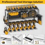 Heavy Duty Power Tool Organizer Wall Mount - Drill Holder Wall Mount with Screwdriver Organizer,Cordless Drill Hanger Storage Rack,for Garage Organization, Workshop,Pegboard, Shed - Gifts for Men