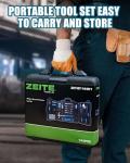 Zeite Tool Kit for Home, 144 Piece Hand Tool Set with Storage Box, General Basic Repair Tool Set with Hammer, Pliers, Wrenches, Voltage Tester, Measure Tape, Screwdriver Bits