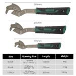 STARTRUAL 3-Piece Self Adjustable Pipe Wrench, 6” 8” 10” Self Locking Wrench, Chrome Vanadium Steel, Non-Slip Handle, For 9/32”-1 3/8” (7-35mm) pipes and nuts
