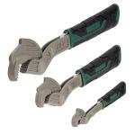 STARTRUAL 3-Piece Self Adjustable Pipe Wrench, 6” 8” 10” Self Locking Wrench, Chrome Vanadium Steel, Non-Slip Handle, For 9/32”-1 3/8” (7-35mm) pipes and nuts