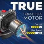 Dong Cheng Cordless Angle Grinder 20V 4-1/2 inch, 9000RPM with Variable Speed, Slide Switch, DSC Protection for Cutting, Grinding, Polishing, Included 6 Discs & 4.0Ah Battery Charger Kit