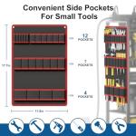 CFMASTER 5-Tier Power Tool Organizer Cart with Charging Station - 8 AC Outlets, 300 lbs Heavy Duty Utility Rack, Rolling Drill Holder & Tool Storage Cart on Wheels for Garage, Workshop, Gift for Men