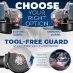 Dong Cheng Cordless Angle Grinder 20V 4-1/2 inch, 9000RPM with Variable Speed, Slide Switch, DSC Protection for Cutting, Grinding, Polishing, Included 6 Discs & 4.0Ah Battery Charger Kit