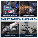 Dong Cheng Cordless Angle Grinder 20V 4-1/2 inch, 9000RPM with Variable Speed, Slide Switch, DSC Protection for Cutting, Grinding, Polishing, Included 6 Discs & 4.0Ah Battery Charger Kit