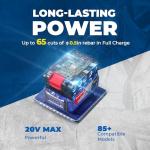 Dong Cheng Cordless Angle Grinder 20V 4-1/2 inch, 9000RPM with Variable Speed, Slide Switch, DSC Protection for Cutting, Grinding, Polishing, Included 6 Discs & 4.0Ah Battery Charger Kit