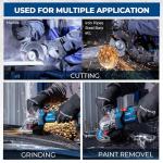 Dong Cheng Cordless Angle Grinder 20V 4-1/2 inch, 9000RPM with Variable Speed, Slide Switch, DSC Protection for Cutting, Grinding, Polishing, Included 6 Discs & 4.0Ah Battery Charger Kit