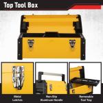 Rolling Tool Box with Wheels - Stackable Tool Box Organizer - Portable Metal Toolbox Tool Chest with Drawers for Garage Workshop by Stalwart (Yellow)