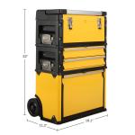 Rolling Tool Box with Wheels - Stackable Tool Box Organizer - Portable Metal Toolbox Tool Chest with Drawers for Garage Workshop by Stalwart (Yellow)