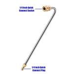 M MINGLE Stainless Steel Pressure Washer Gutter Cleaner Attachment, Angled Extension Wand for Gutter Cleaning, 5 Nozzle Tips, 1/4 Inch Quick Connect, 13 Inch