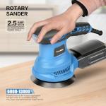 G LAXIA Orbital Sander，2.5Amp 4.9-inch Electric Sander with 20 piece Sanding Discs, 6 Variable Speed 6000-13000OPM and Dust Box for Sanding and Polishing