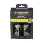 Peltor Sport Ultimate Hearing Protector, Noise Reduction Rating (NRR) 30 dB, Lightweight Design For Comfort & Extended Wear, Peltor Sport's Highest Noise Reducing Ear Muffs, Black/Grey (97042-PEL-6C)