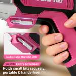 GRENPRO 4V Electric Screwdriver Rechargeable 29pcs, Cordless Screwdriver, USB Small Power Screwdriver Set with Bits, Pink