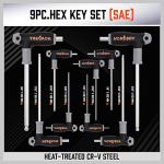 HORUSDY 18-Piece T-Handle allen wrench set, Inch/Metric Long Arm Ball End Hex Key Wrench Set, MM(1.5mm-10mm) SAE(1/16"-3/8")