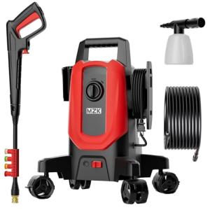 MZK Pressure Washer,5200PSI Power Washer with 4 Quick Connect Nozzles, High Pressure Cleaning Machine with Foam Cannon for Cars/Fences/Driveways/Patios/Home Cleaning Red