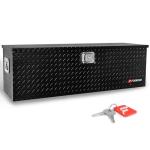 FORWODE 48 Inch Aluminum Truck Bed Tool Box, 48"x15"x15" Diamond Plate Tool Box with Side Handle and Lock, Storage Tool Chest Box for Pickup Truck Bed RV(Black)