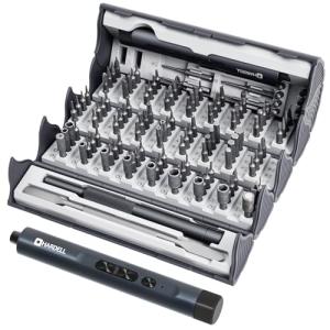 Electric Screwdriver, HARDELL Mini Electric Screwdriver 4V with 123 Power Screwdriver Accessories, Max 0.4N.m, 350mAh, 5/32'' Hex, Precision Repair Tool Kit for Electronics Phone Camera Laptop Watch