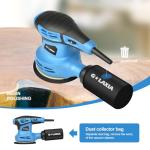 G LAXIA Orbital Sander，2.5Amp 5-inch Electric Sander with 15 piece Sanding Discs, 6 Variable Speed 6000-13000OPM and Dust Collection System for Sanding and Polishing