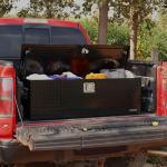 FORWODE 48 Inch Aluminum Truck Bed Tool Box, 48"x15"x15" Diamond Plate Tool Box with Side Handle and Lock, Storage Tool Chest Box for Pickup Truck Bed RV(Black)