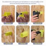 12 Pack Battery Holder Set for Ryobi 18V Tool – Wall Mount Storage Organizer for Cordless Power Tools and Batteries, Includes 6 Tool Hangers + 6 Battery Brackets & Screws, Easy Installation for Garage